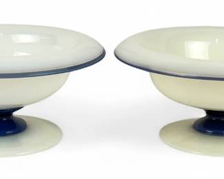 Pair Of Fry Foval Delft Blue Fruit Bowls