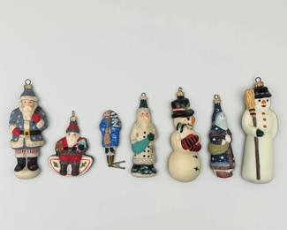 (7) Vaillancourt Folk Art Holiday Ornaments