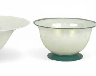 (3pc) Fry Foval Jade Green Bowls
