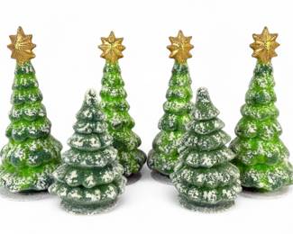 (6) Ino Schaller Papier Mache Pine Trees