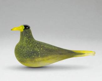 Oiva Toikka Iittala Yellow and Black Glass Bird