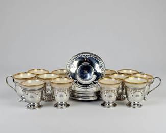 (12 pc) Tiffany & Co Sterling Silver Demitasse Coffee Set