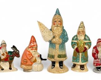 (5) Vaillancourt Folk Art Figures Including Snowy Father