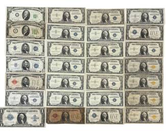 (27) Assorted Vintage U.S. Silver Certificates & Notes