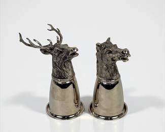 (2) Vintage Gucci Animal Stirrup Cups