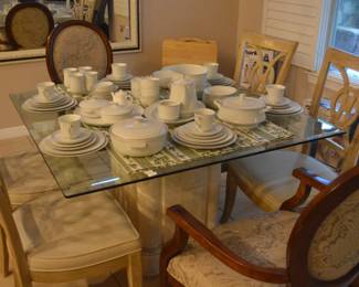 Glass Table With 4 Chairs