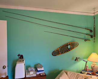 Vintage Fishing Rods and Snowshoe decor