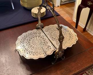 Victorian silver plated Folding Biscuit Box