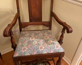 Antique Jacobean style dining chairs -5 available 