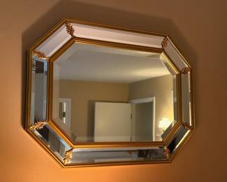 Vintage octagonal beveled mirror