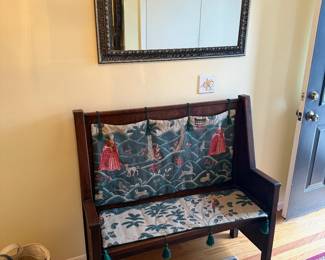 Antique Mission style parlor bench