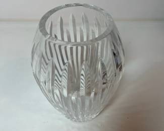 C28 - $25. Waterford Vase. Measures 7" tall x 4.5" wide.