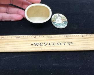 J11 - $30. Carved Bone Trinket Box. Paint does have some signs of wear and lid fits *very* tightly.