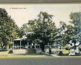 C60 - $30. At Muskego Lake, Wisconsin Print. Measures 23" x 21" framed.