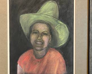 C61 - $30. Framed Charcoal Drawing. Measures 16.5" x 19" framed.