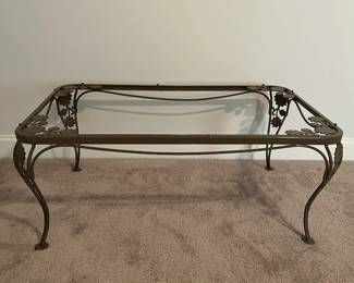 C118 - $125. Wrought Iron Coffee Table - No name. Measures 41" x 25" x 17" tall. We do have the glass for this - not photographed.