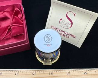 J2 - $120. Staffordshire Enamels Tassel Trinket Box.