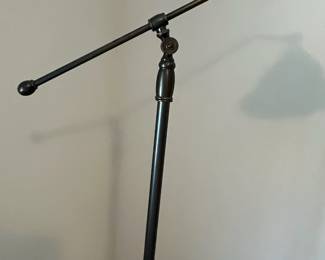 C82 - $100. Pottery Barn Floor Lamp. Measures 33.5" wide x 65" tall. Arm is adjustable but the height of the main pole is not.