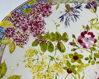 C26 - $75. Millefleurs by Isabelle De Borchgrave. Pasta Bowl/Serving Bowl. Measures 12" x 2" tall.