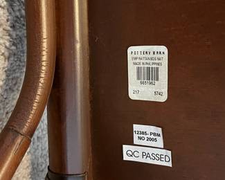 C70 - $95 PAIR of Pottery Barn Side Tables. Measures 18" square x 25.5" tall.