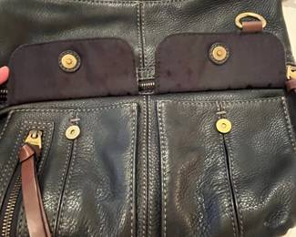 C67 - $35. Fossil Morgan Black Leather Crossbody Bag. Measures 14" x 2.5" x 12" + Strap.