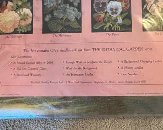 C76 - $125. Vintage "The Botanical Garden" Needlework Kit by Elizabeth Bradley. NEW in Package. Includes 12 designs.