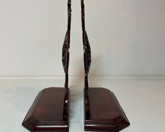 C20 - $30. Bard International Bookends. Measures 8.5" wide x 3" deep x 9" tall.