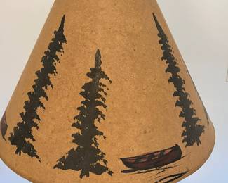 C72 - $45. Snow Shoe Single Table Lamp. Measures 31" tall. Shade is in good condition.