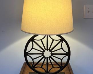C73 - $85 PAIR of Pottery Barn Table Lamps. Measures 26" tall. Shade are in good condition.