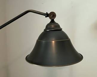C82 - $100. Pottery Barn Floor Lamp. Measures 33.5" wide x 65" tall. Arm is adjustable but the height of the main pole is not.