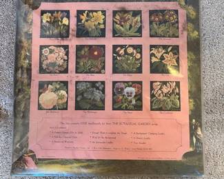 C76 - $125. Vintage "The Botanical Garden" Needlework Kit by Elizabeth Bradley. NEW in Package. Includes 12 designs.
