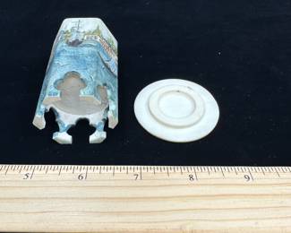 J12 - $40. Carved Bone lidded trinket box.