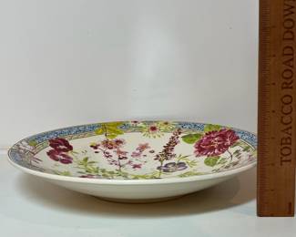 C26 - $75. Millefleurs by Isabelle De Borchgrave. Pasta Bowl/Serving Bowl. Measures 12" x 2" tall.