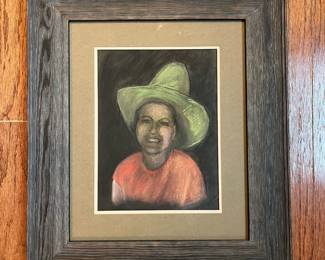 C61 - $30. Framed Charcoal Drawing. Measures 16.5" x 19" framed.