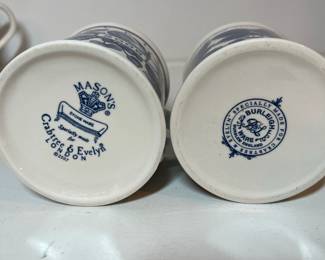 C23 - $100 - 9 Mugs. Mason's Crabtree & Evelyn Annual Mugs. 1995, 2001, 2002, 2003, 2005, 2006, 2007, 2008, 2009.