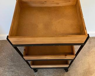 C77 - $40. World Market Rolling Cart. Measures 15.75" x 12" deep x 29" tall.
