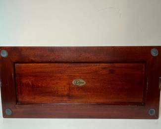 C21 - $50 set of 3. Librasco Mahogany Bookshelf with a Galleried Back & Sides. Measures 16.5"long x 7.75" deep x 6.5" tall.