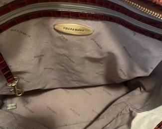C68 - $80. Brahmin Croc Tote. Measures 15" wide x 5" deep x 12" tall + handles. Very good, gently used condition.
