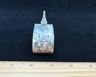 J14 - $50. Carved Bone & Hand Painted Perfume Bottle