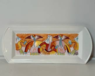 C36 - $50. T. Baladanse signed tray. Measures 14.5" x 6".