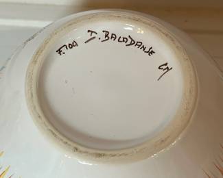 C35 - $50. T. Baladanse signed Quimper Ware. Measures 5" tall x 6" wide.