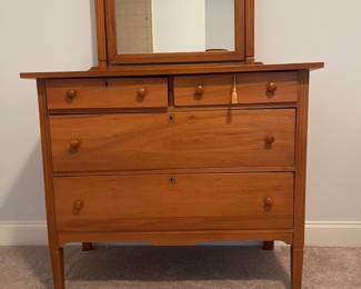 C5 - $500. 4 Drawer Solid Wood American Maple Dresser. Appraisal dates it 1910-1920. Measures 40" wide x 20.5" deep x 66" tall. (You can take the mirror off and use it without) Originally has casters on feet and we still have those. Great statement piece in wonderful condition!