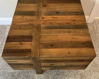 C81 - $150. West Elm "Emmerson"Reclaimed Wood Coffee Table. Measures Measures 26" square x 17" tall. Very good - gently used condition.