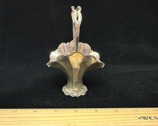 J33 - $120. English Sterling Small Basket. Weighs 41.6 grams.