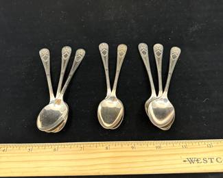 J35 - $15. Silver Plated Teaspoons JD & S marked.
