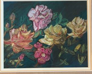 C59 - $35. Charcoal Drawing. Measures 22.75" x 20.75" framed.