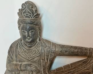 C129 - $125. Reclining Buddha - heavy stone. 23" long x 14" tall.
