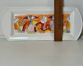 C36 - $50. T. Baladanse signed tray. Measures 14.5" x 6".