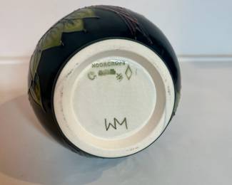 C7 - $325. Moorcroft Pottery "Finches". Measures 7.25" tall. Moorcroft Pottery "Finches"