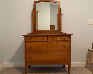C5 - $500. 4 Drawer Solid Wood American Maple Dresser. Appraisal dates it 1910-1920. Measures 40" wide x 20.5" deep x 66" tall. (You can take the mirror off and use it without) Originally has casters on feet and we still have those. Great statement piece in wonderful condition!